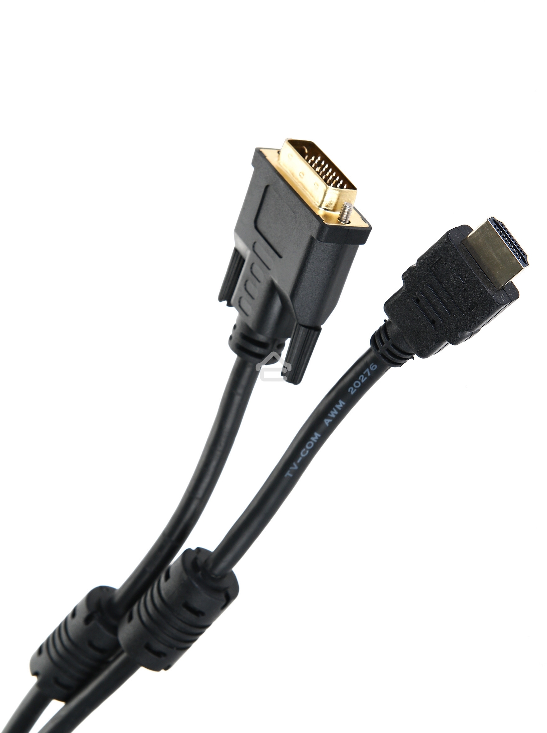 Кабель HDMI to DVI-D (19M -25M) 2м, TV-COM, 2 фильтра LCG135F-2M