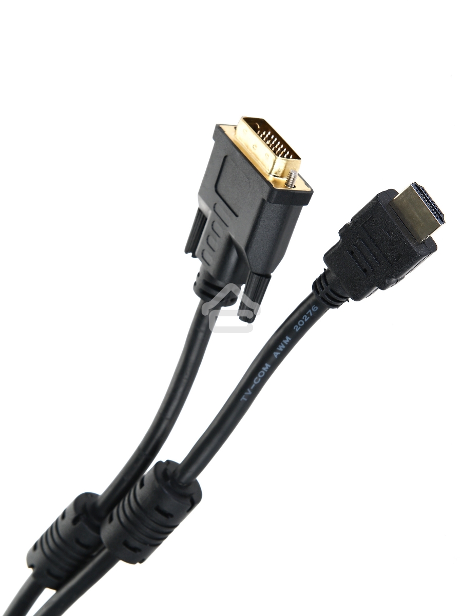 Кабель HDMI to DVI-D (19M -25M) 2м, TV-COM, 2 фильтра <LCG135F-2M>