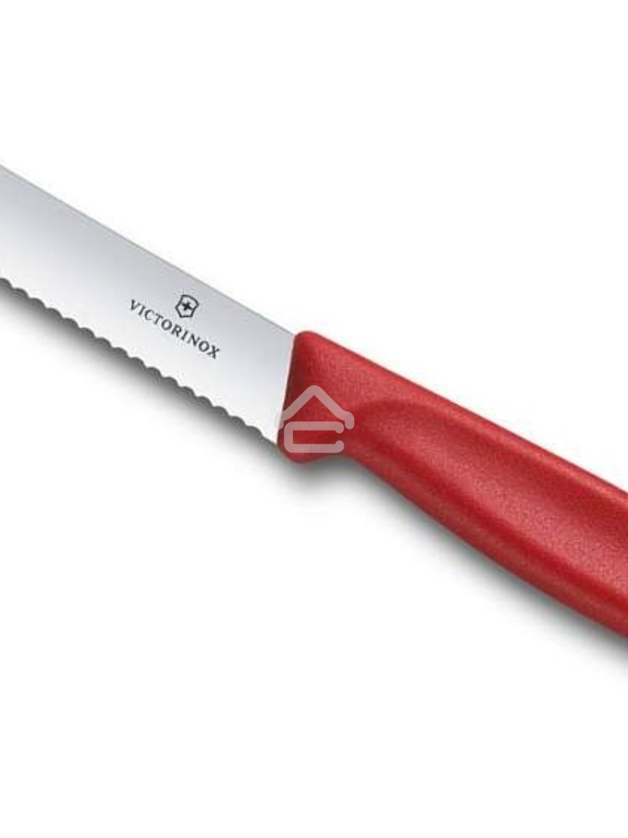 Нож кухонный Victorinox Swiss Classic (6.7861) стальной для сыра лезв.110мм серрейт. заточка красный блистер