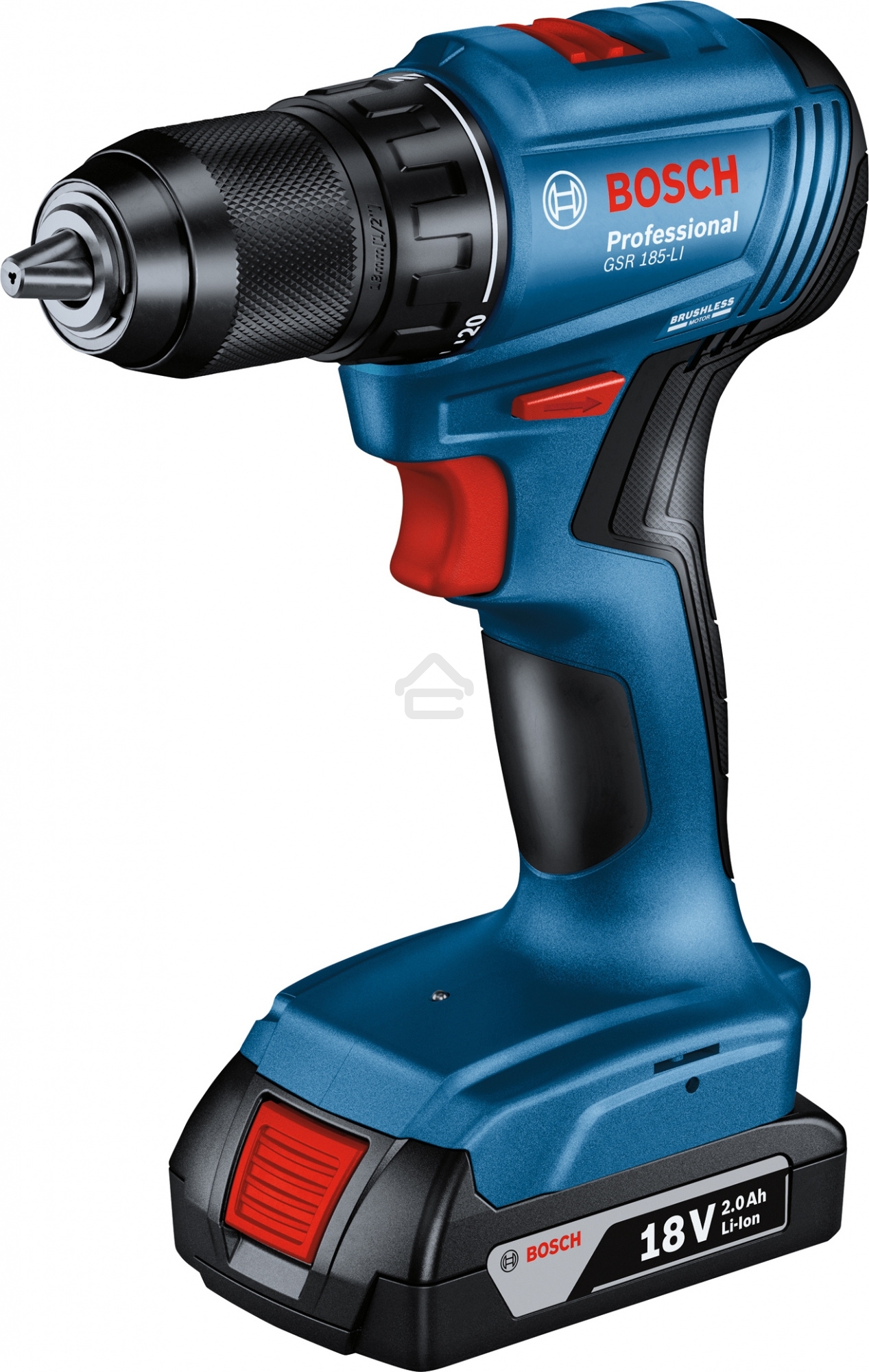 Дрель-шуруповерт Bosch GSR 185-LI 06019K3000, Аккумуляторная, 18В, 2 АКБ, Кейс