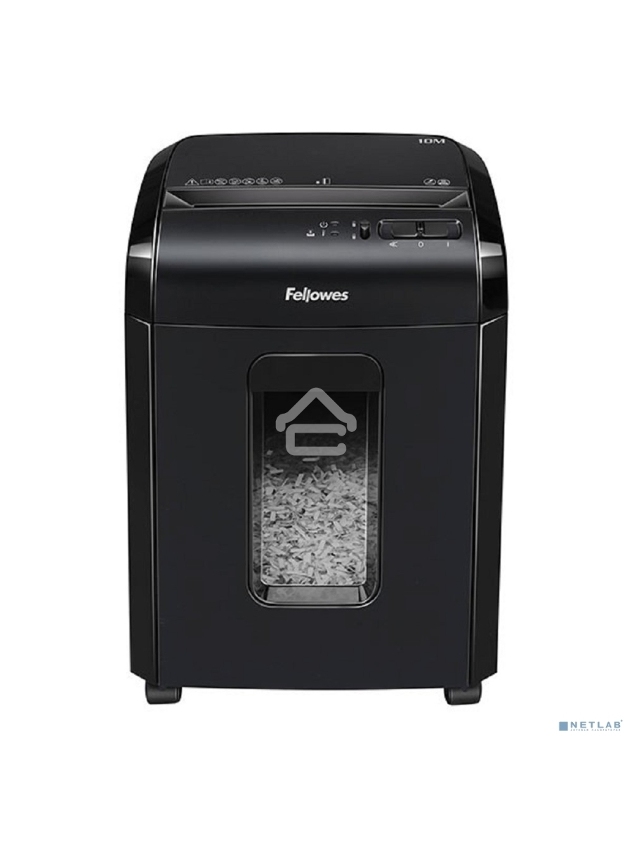 Шредер Fellowes Powershred 10M FS-4630601{DIN P-5, 2х15мм, 10лст., 19лтр., Safety Lock}, с микрорезкой