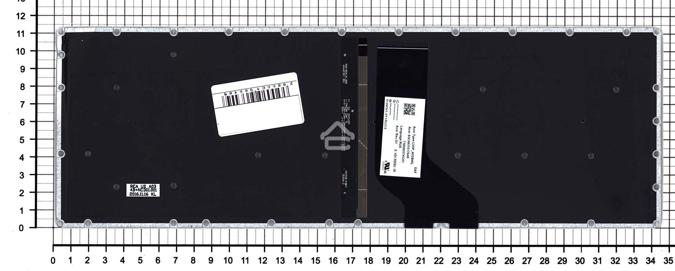 Клавиатура для ноутбука Acer Aspire R5-571T черная с подсветкой