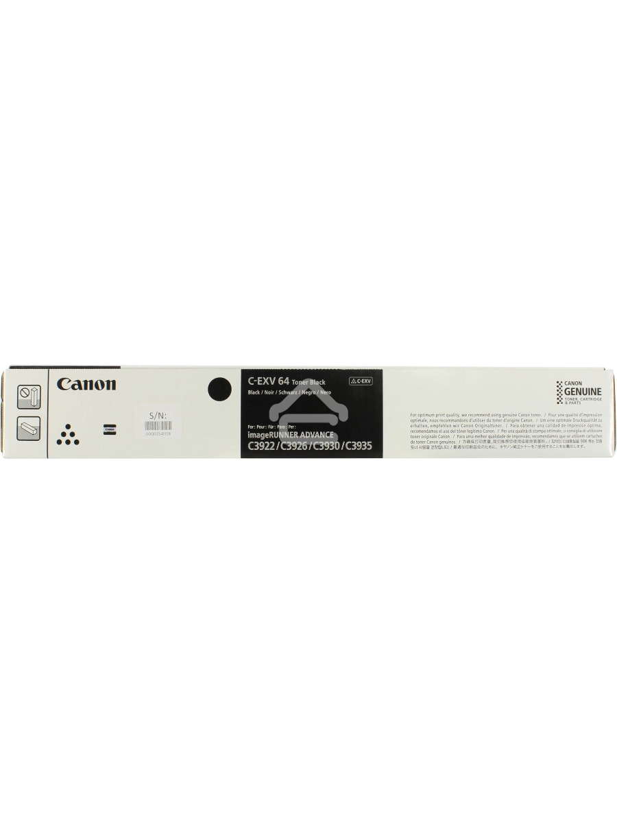 Тонер Canon C-EXV64BK 5753C002 (черный) туба 950гр. для копира imageRunner Advance DX C3922i/C3926i/C3930i/C3935i, (ISO 38000 стр)
