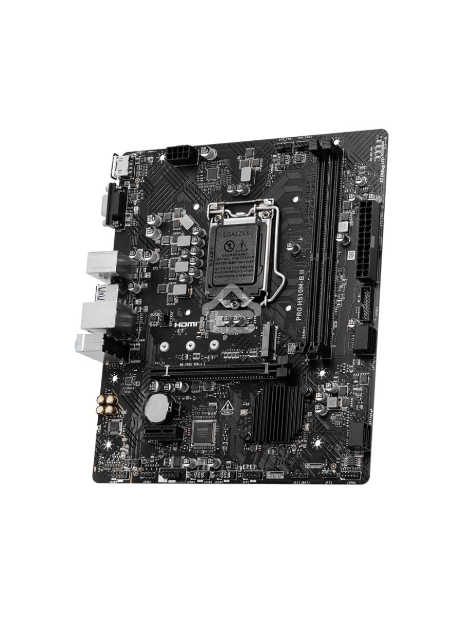 Материнская плата MSI PRO-H510M-B-II, LGA 1200, Intel H470, 2xDDR4, 4xSATA, 1xM.2, 1xPCIe x16, 1xPCIe x1, 1xHDMI, 1xVGA, 1x 1Gb LAN, 4xUSB-A 2.0, 2xUSB-A 3.2 Gen 1, 3x3.5 мм, 7.1, mATX
