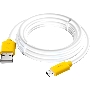Кабель Greenconnect GCR-53224 3.0m MicroUSB, белый, желтые коннекторы, быстрая зарядка, 28/24 AWG