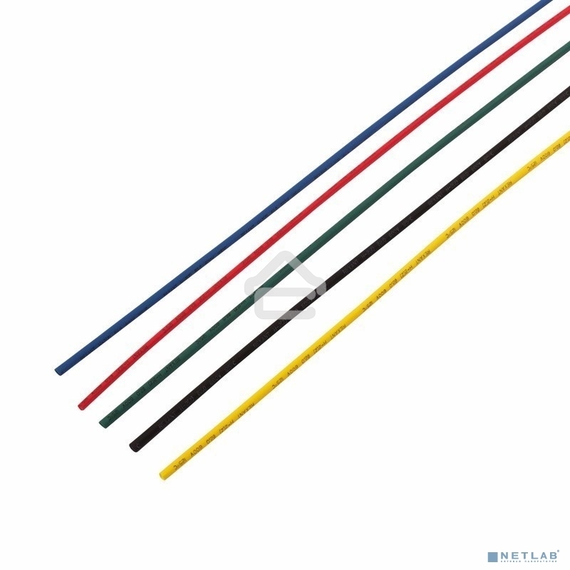 Термоусаживаемые трубки Rexant 3,0/1,5 мм, набор пять цветов, упаковка 50 шт. по 1 м