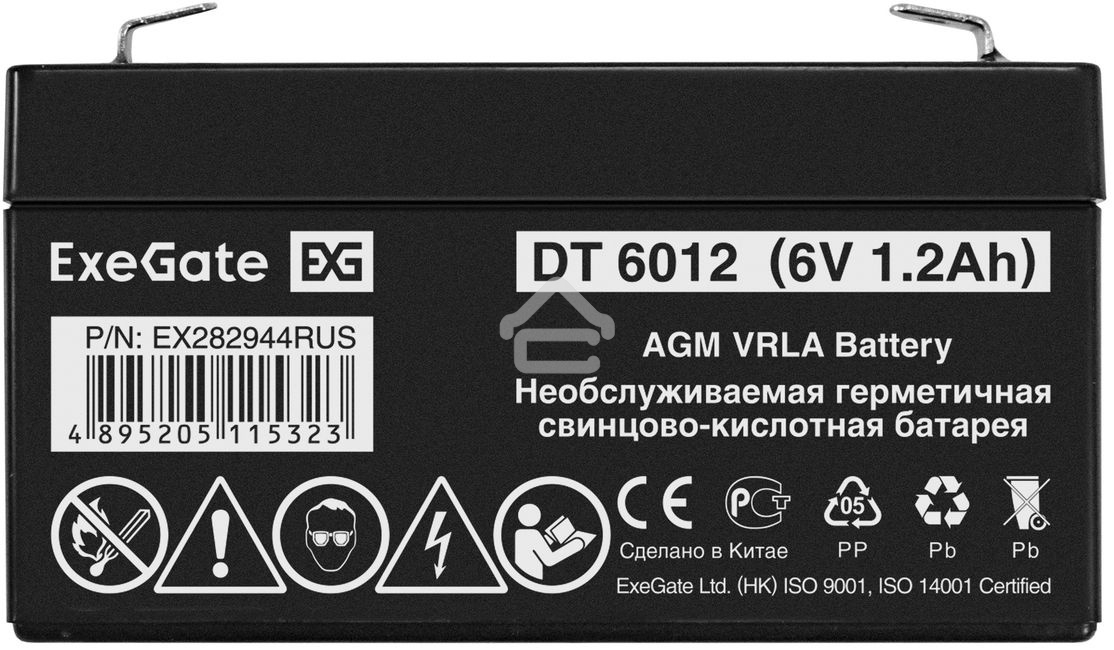 Батарея ExeGate DT 6012 (6V 1.2Ah), клеммы F1