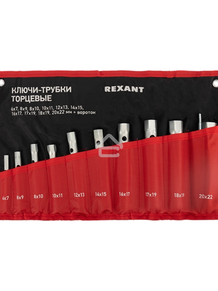 Набор ключей-трубок торцевых Rexant 6х22 мм, вороток, оцинкованные, 10 шт.