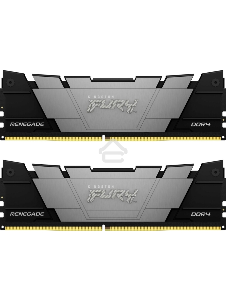 Оперативная память Kingston Fury Renegade, DDR4, 32GB (2x16GB), 3200MHz, CL16, DIMM, с радиаторами, серый/черный