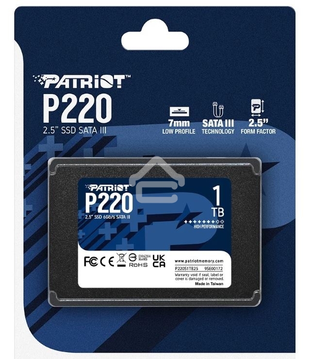 Накопитель SSD Patriot P220, 1Tb, SATA III, 2.5