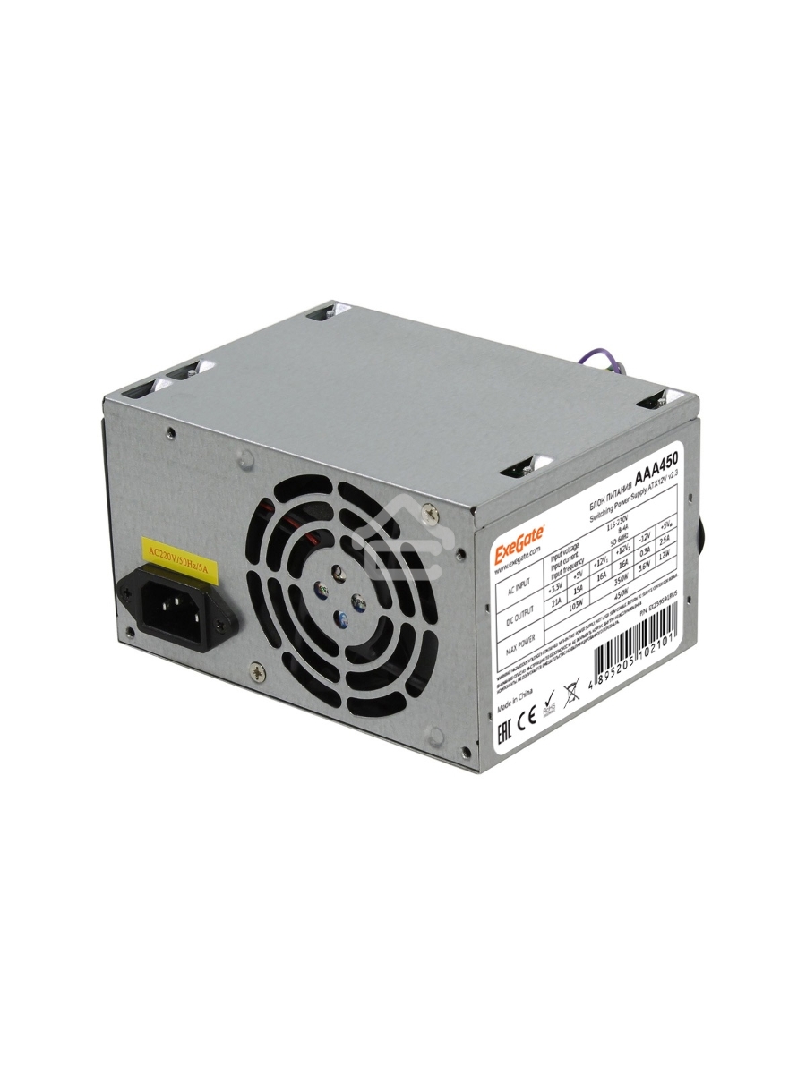 Блок питания ExeGate Special AAA450 (ES259591RUS-PC), 450Вт, 80мм , серебряный