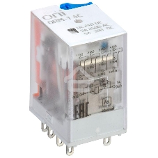 Реле интерфейсное ORM-1 4C 24В DC с LED и тест. кнопкой ONI ORM-1-4C-DC24V-L-B