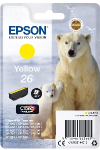Картридж струйный Epson C13T26144012/C13T26144010 желтый (300 стр.) для Epson Expression Premium XP-600/XP-605/XP-700/XP-710/XP-800/XP-820
