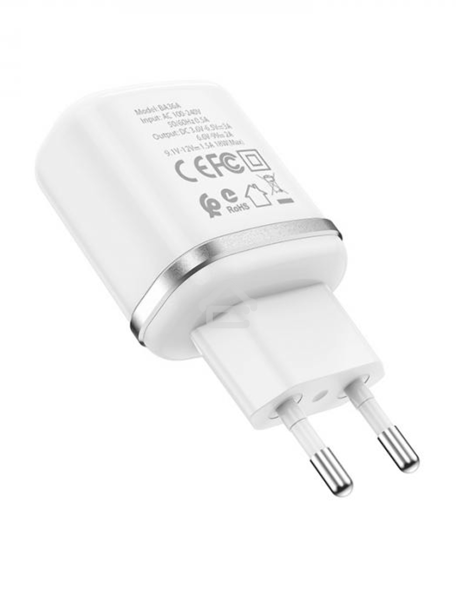 Зарядное устройство BOROFONE BA36A High speed QC 3.0 один порт USB, 5V, 3.0A, белый