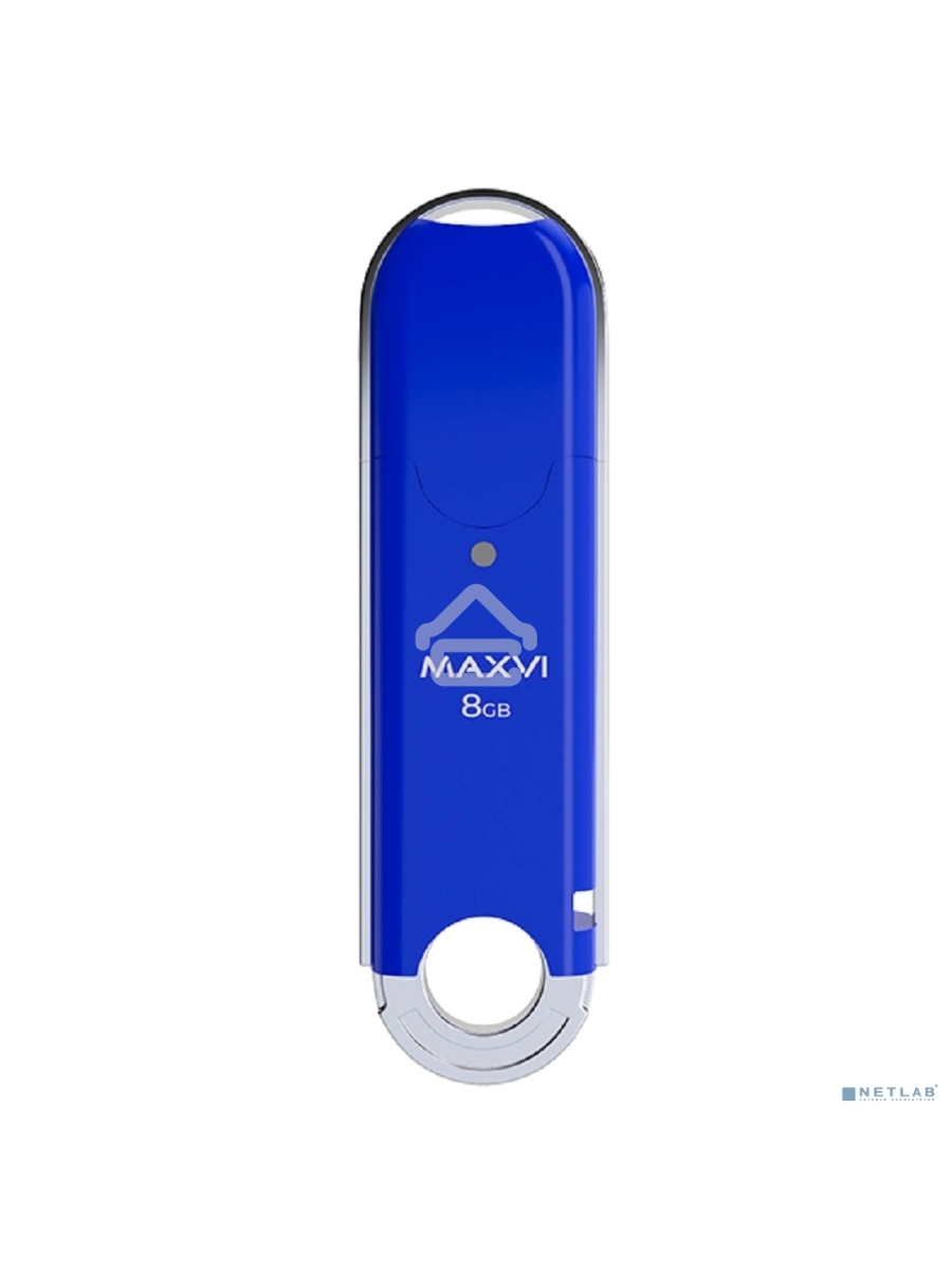 Флеш диск Maxvi P2 8GB USB 2.0 blue, монолит с колпачком, ABS пластик