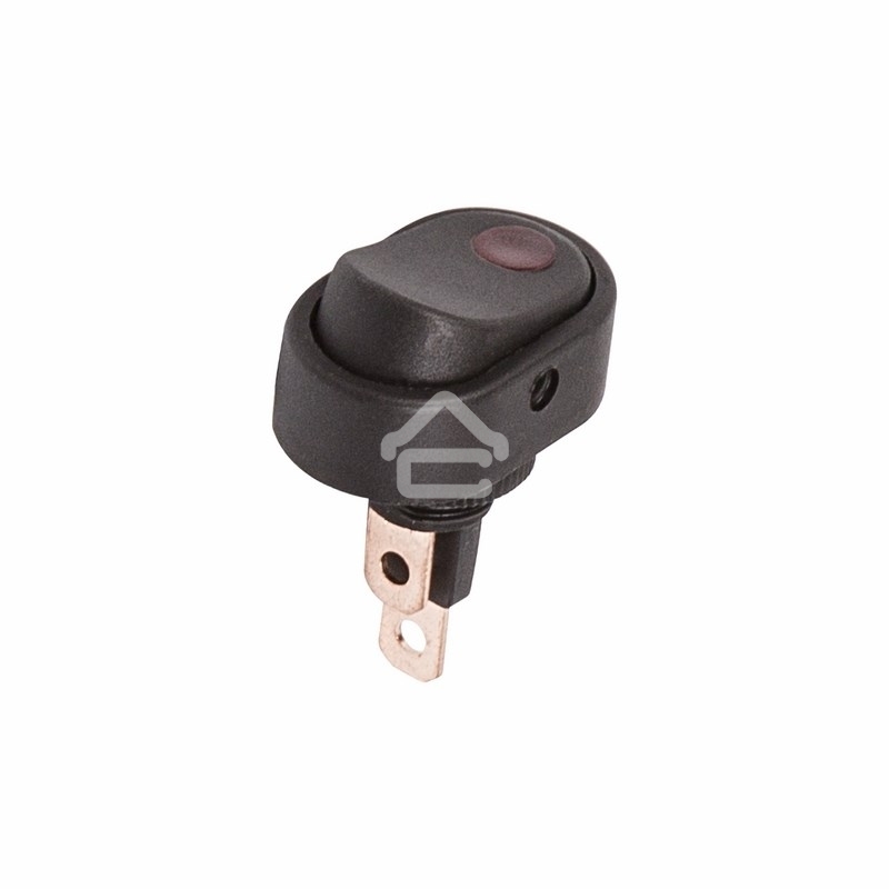 Выключатель клавишный Rexant 12V 30А (3с) ON-OFF черный ОВАЛ с красной подсветкой