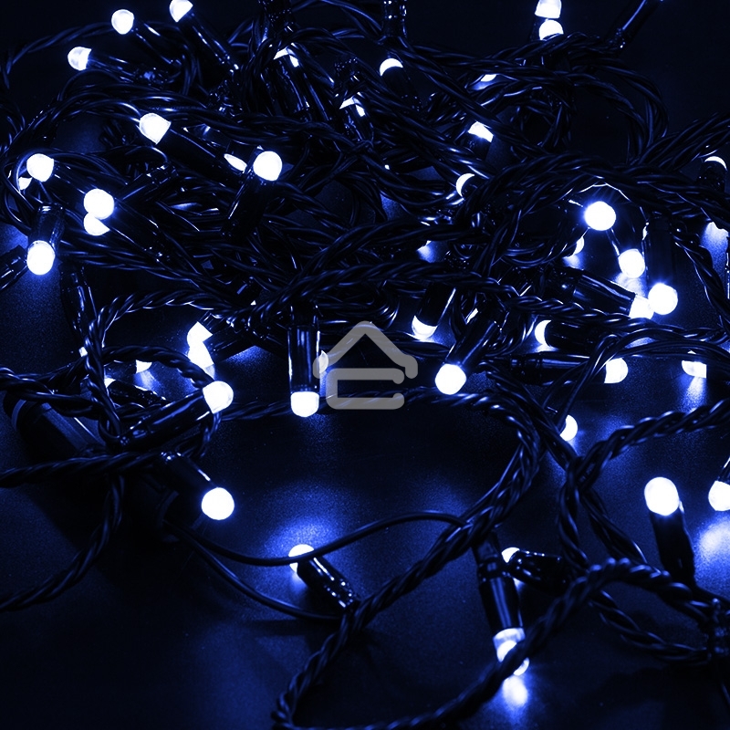 Гирлянда Neon-night Нить 10м, постоянное свечение, черный ПВХ, 230В, синий