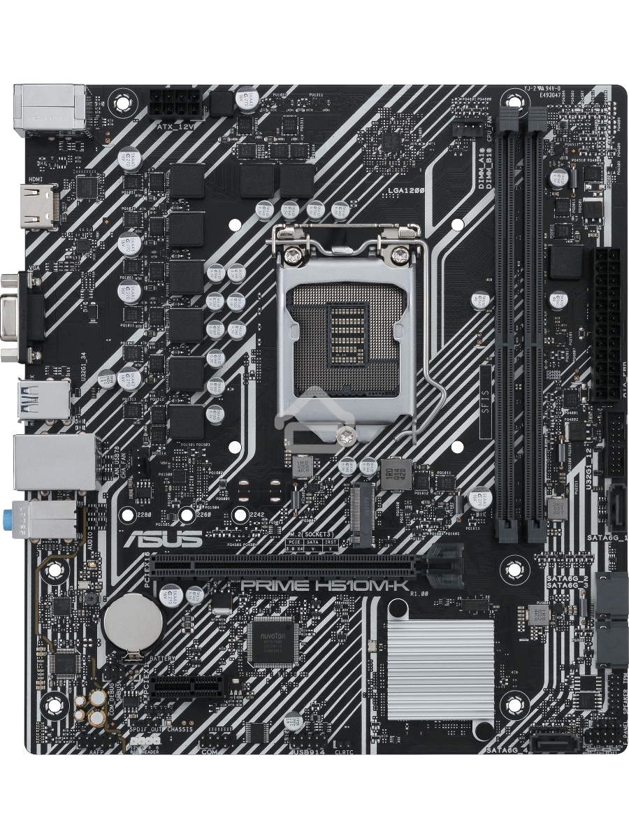 Материнская плата ASUS PRIME H510M-K, LGA 1200, Intel H510, 2xDDR4, 4xSATA, 1xM.2, 1xPCIe 4.0 x16, 1xPCIe x1, 1xHDMI, 1xVGA, 2xUSB-A 3.2 Gen 1, 4xUSB-A 2.0, 1x 1Gb LAN, 3x3.5 мм, 7.1, mATX