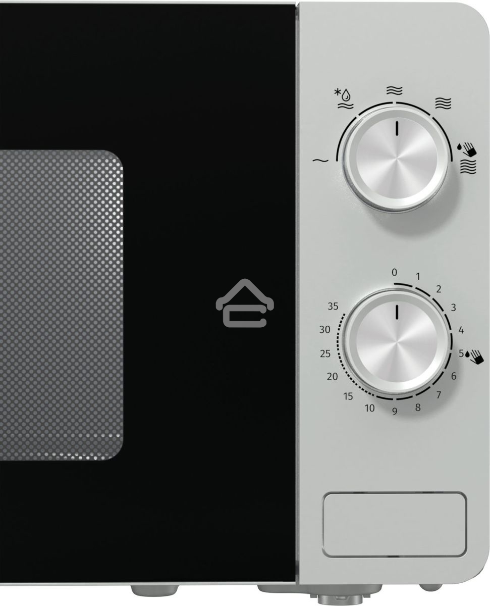Микроволновая печь Gorenje MO20E1S серебристый, 20 л, 800 Вт, переключатели - поворотный механизм