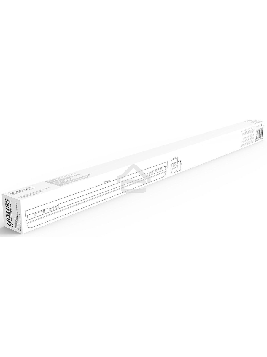 Влагозащитный светодиодный светильник Gauss ССП-176 Elementary IP65 1200*76*66 36W 2880lm 6500K матовый 1/12