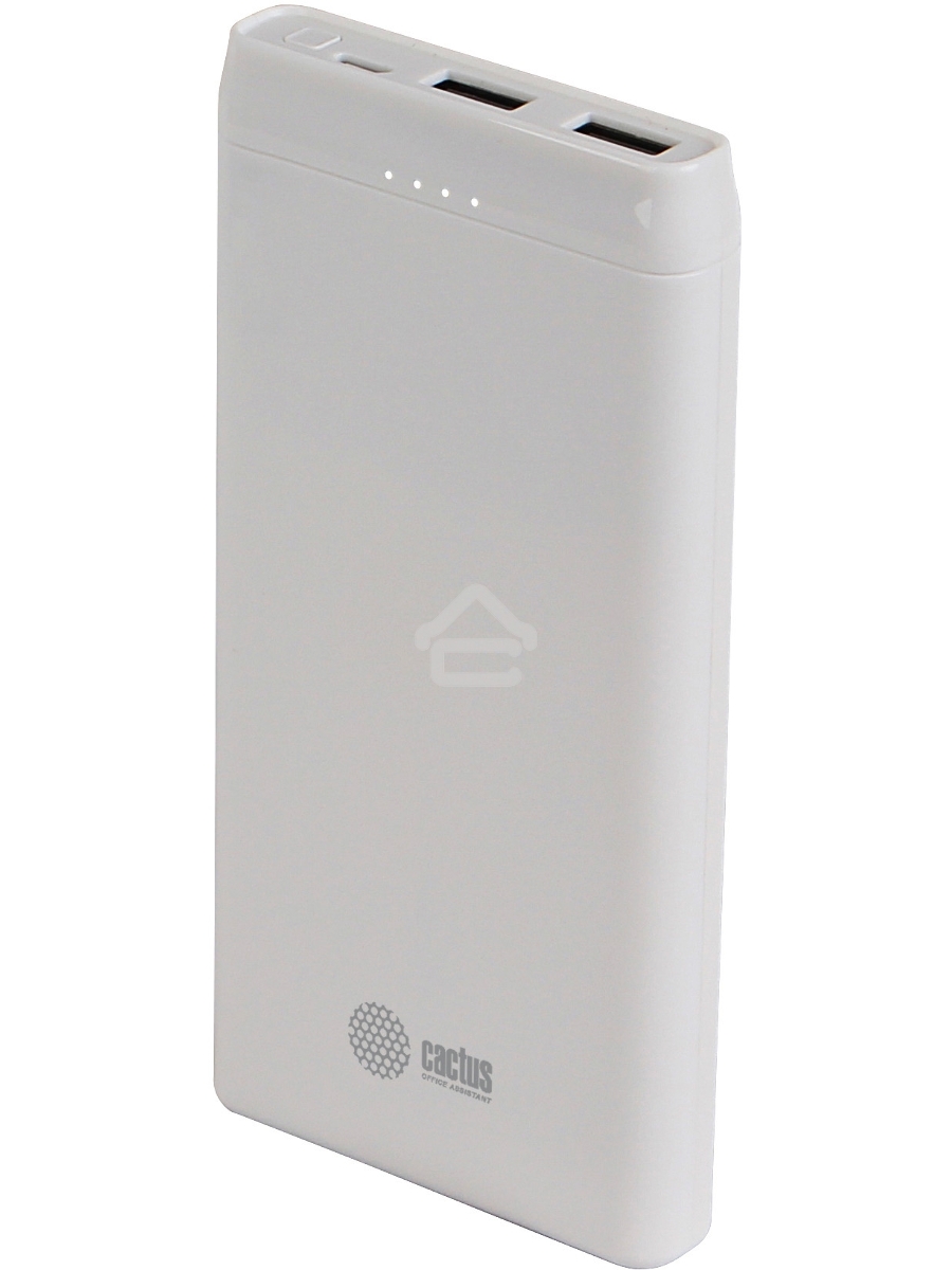 Мобильный аккумулятор Cactus CS-PBFSMT-10000 10000mAh 2.1A 2xUSB белый
