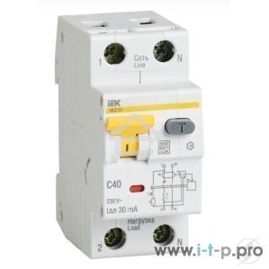 Выключатель автоматический дифференциального тока Iek MAD22-5-050-C-100 АВДТ 32 C50 100мА