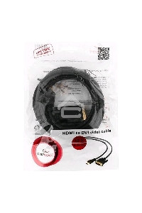 Кабель HDMI-DVI Cablexpert CC-HDMI-DVI-15, 19M/19M, single link, медь, позол.разъемы, экран, 4.5м, черный, пакет