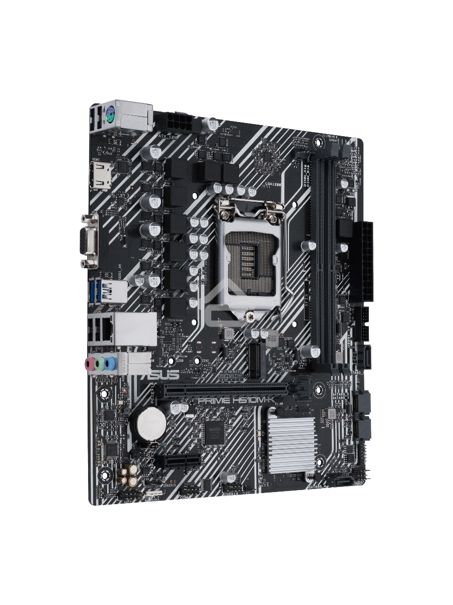 Материнская плата ASUS PRIME H510M-K, LGA 1200, Intel H510, 2xDDR4, 4xSATA, 1xM.2, 1xPCIe 4.0 x16, 1xPCIe x1, 1xHDMI, 1xVGA, 2xUSB-A 3.2 Gen 1, 4xUSB-A 2.0, 1x 1Gb LAN, 3x3.5 мм, 7.1, mATX