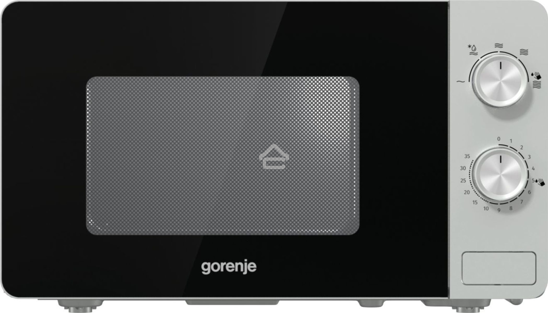 Микроволновая печь Gorenje MO20E1S серебристый, 20 л, 800 Вт, переключатели - поворотный механизм