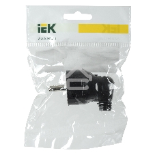 Вилка Iek EVP11-16-01-K02 ВПу11-02-Ст разборная угловая с з/к 16А черная
