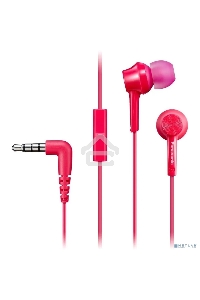 Наушники Panasonic RP-TCM115GCP внутриканальные 10-24000Гц 1.2м 3.5мм 98дБ микрофон розовые