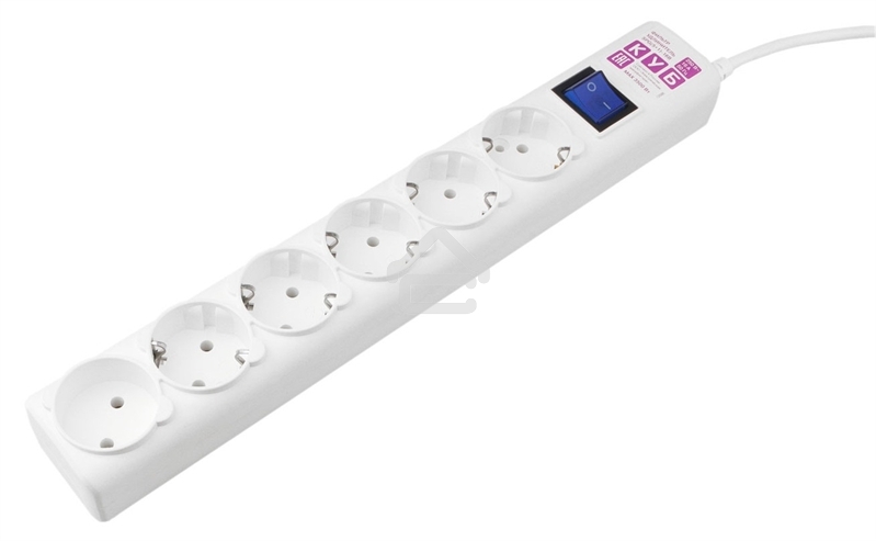 Сетевой фильтр PowerCube Фильтр-удлинитель (SPG(5+1)-16B-0,5M) 6 розеток, 0,5 м,16А/3,5 кВт, белый