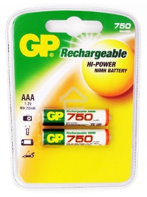 Аккумулятор GP 75AAAHC AAA NiMH 750mAh (2шт)
