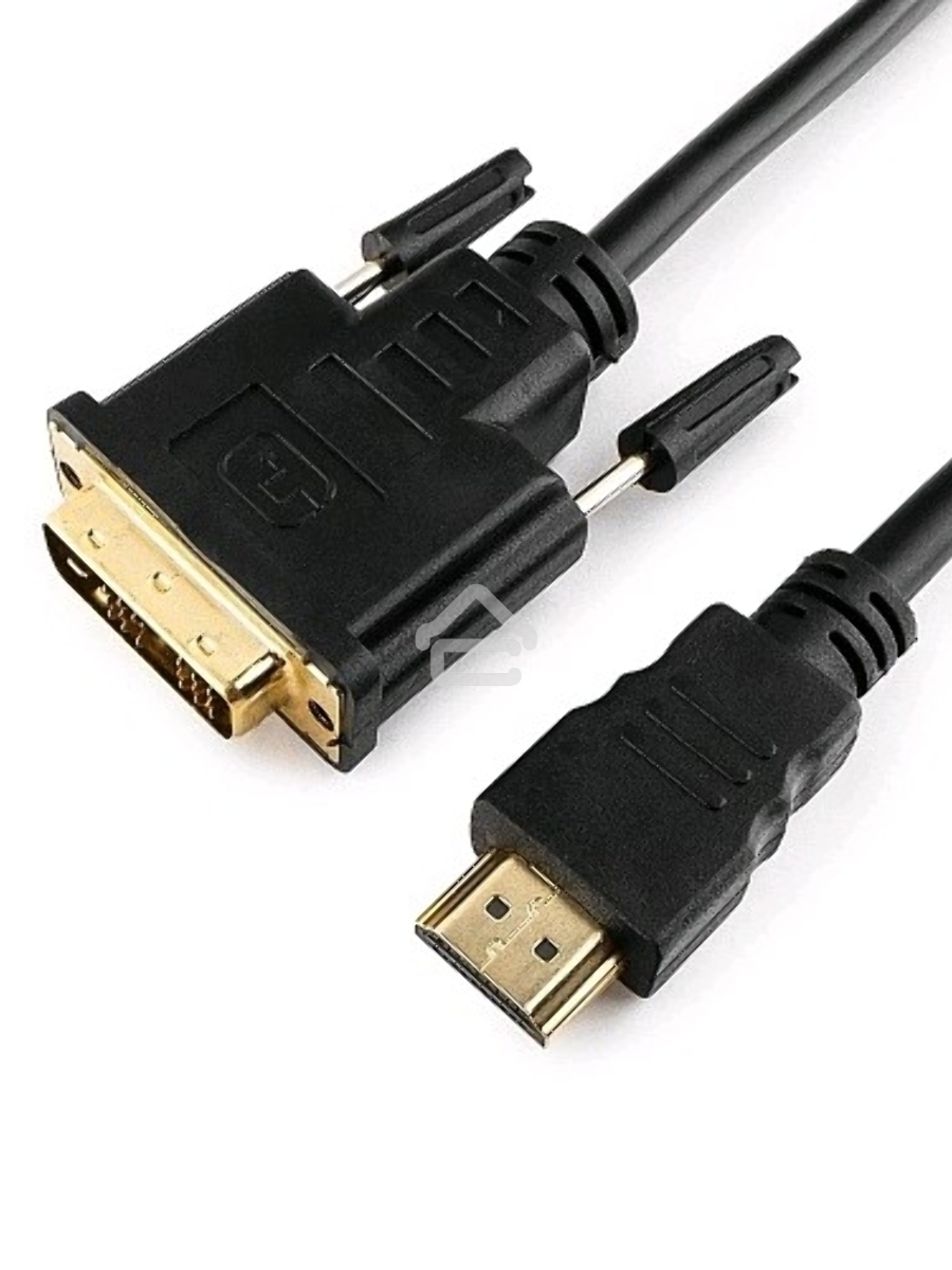 Кабель HDMI-DVI Cablexpert CC-HDMI-DVI-15, 19M/19M, single link, медь, позол.разъемы, экран, 4.5м, черный, пакет