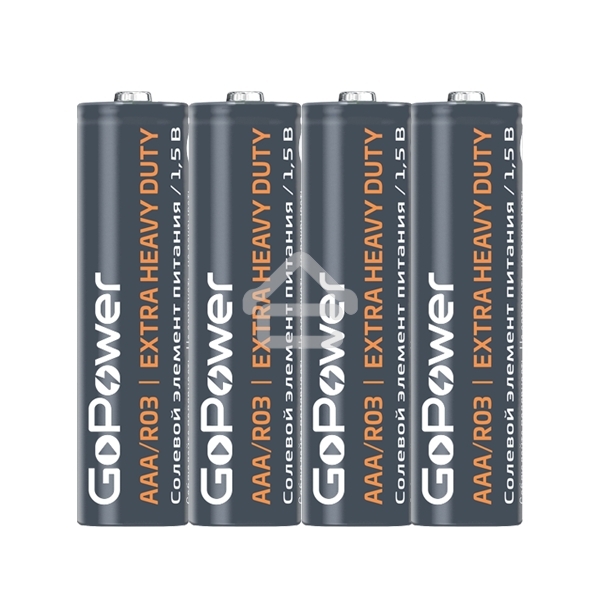 Батарейка GoPower R03 AAA Shrink 4 Heavy Duty 1.5V (4/60/1200)