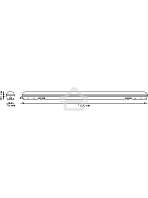 Влагозащитный светодиодный светильник Gauss ССП-176 Elementary IP65 1200*76*66 36W 2880lm 6500K матовый 1/12