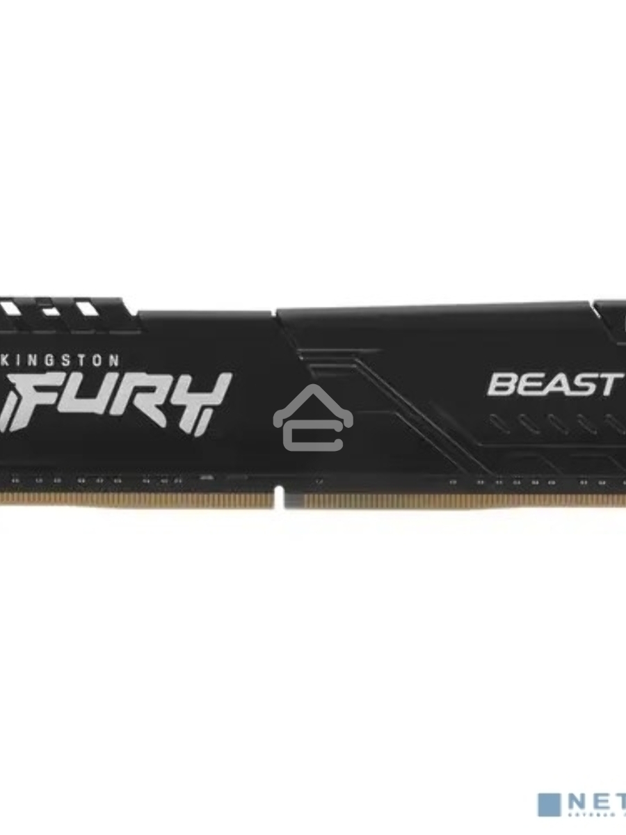 Оперативная память Kingston Fury Beast, DDR4, 16GB (1x16GB), 3600MHz, CL18, DIMM, с радиатором, черный