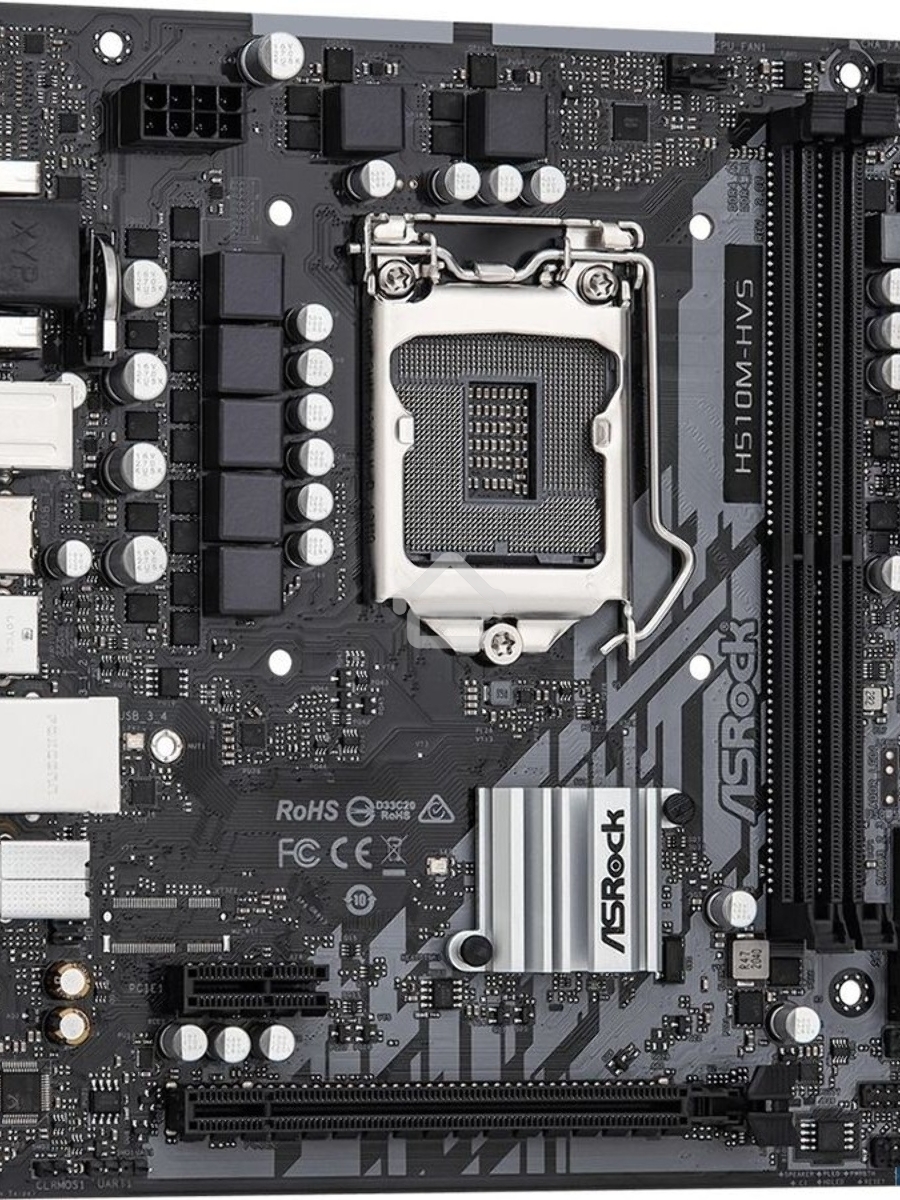 Материнская плата ASRock H510M-HVS R2.0, LGA 1200, Intel H510, 2xDDR4, 4xSATA, 1xPCIe 4.0 x16, 1xPCIe x1, 1xHDMI, 1xVGA, 1x 1Gb LAN, 2xUSB-A 3.2 Gen 1, 4xUSB 2.0, 3x3.5 мм, 7.1, mATX