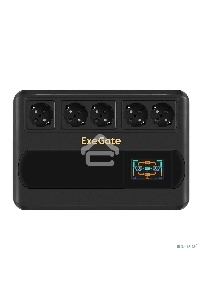 Источник бесперебойного питания ExeGate NEO Smart BU-1000.LCD.AVR.5SH <1000VA/500W, цветной LCD-дисплей, AVR, 5*Schuko, Black>