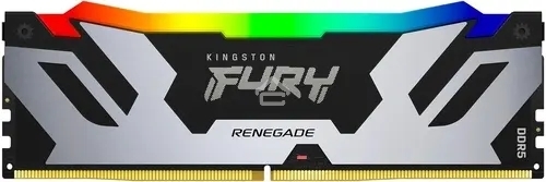Оперативная память Kingston Fury Renegade, DDR5, 48Gb (1x48Gb), 6000MHz, CL32, DIMM, с радиатором, RGB, cеребристый/черный