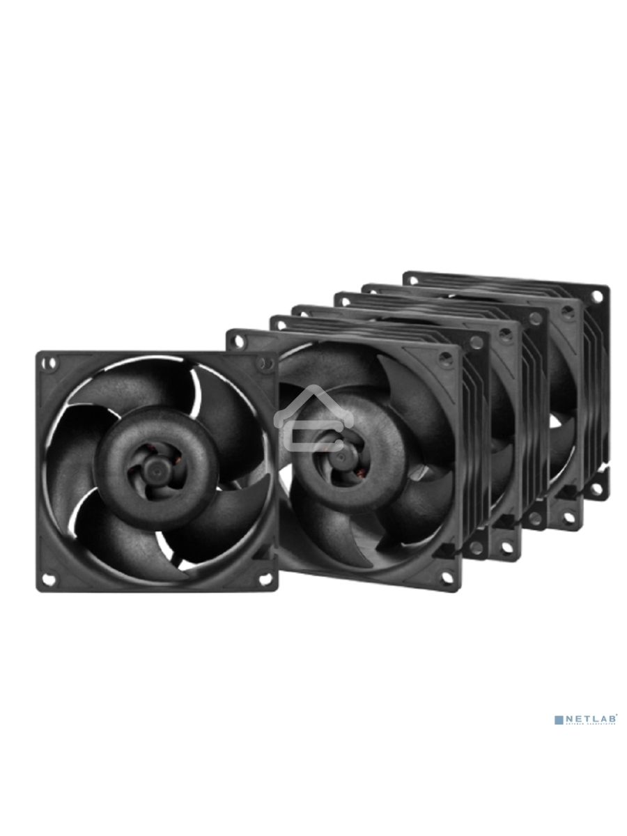 Комплект вентиляторов для корпуса Arctic S8038-7K (4 Pack) черный, 80 мм, 7000 об/мин, 4 pin
