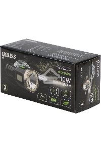 Фонарь ручной GAUSS GFL209 черный 10Вт лам.:светодиод. встроенный аккумулятор