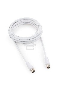Кабель телевизионный Cablexpert, CCV-515-W-5M, Coaxial M/F, белый, 5м