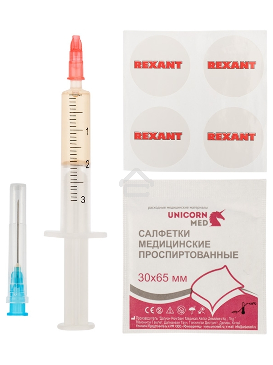 Смазка для кулеров (вентиляторов) Rexant SX-3, шприц 2 мл