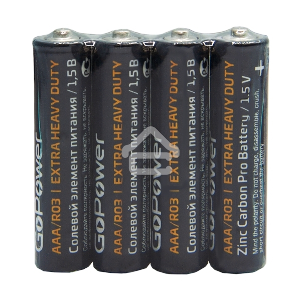 Батарейка GoPower R03 AAA Shrink 4 Heavy Duty 1.5V (4/60/1200)