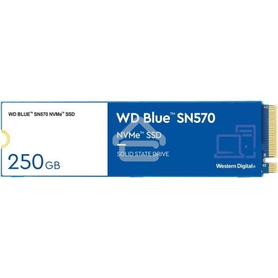 Накопитель SSD WD Blue SN570 WDS250G3B0C, 250Gb, PCIe 3.0 x4, M.2 2280, NVMe, R/W 3300/1200