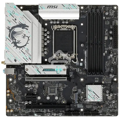 Материнская плата MSI B760M GAMING PLUS WIFI, LGA 1700, Intel B760, 4xDIMM DDR5, 4xSATA, 2xM.2, 1xPCI-E 4.0 x16, 1xPCI-E 3.0 x1, 2xHDMI, 2xDP, 1x 2.5Gb LAN, 2xUSB-A 3.2 Gen 2, 4xUSB 2.0, Micro-ATX