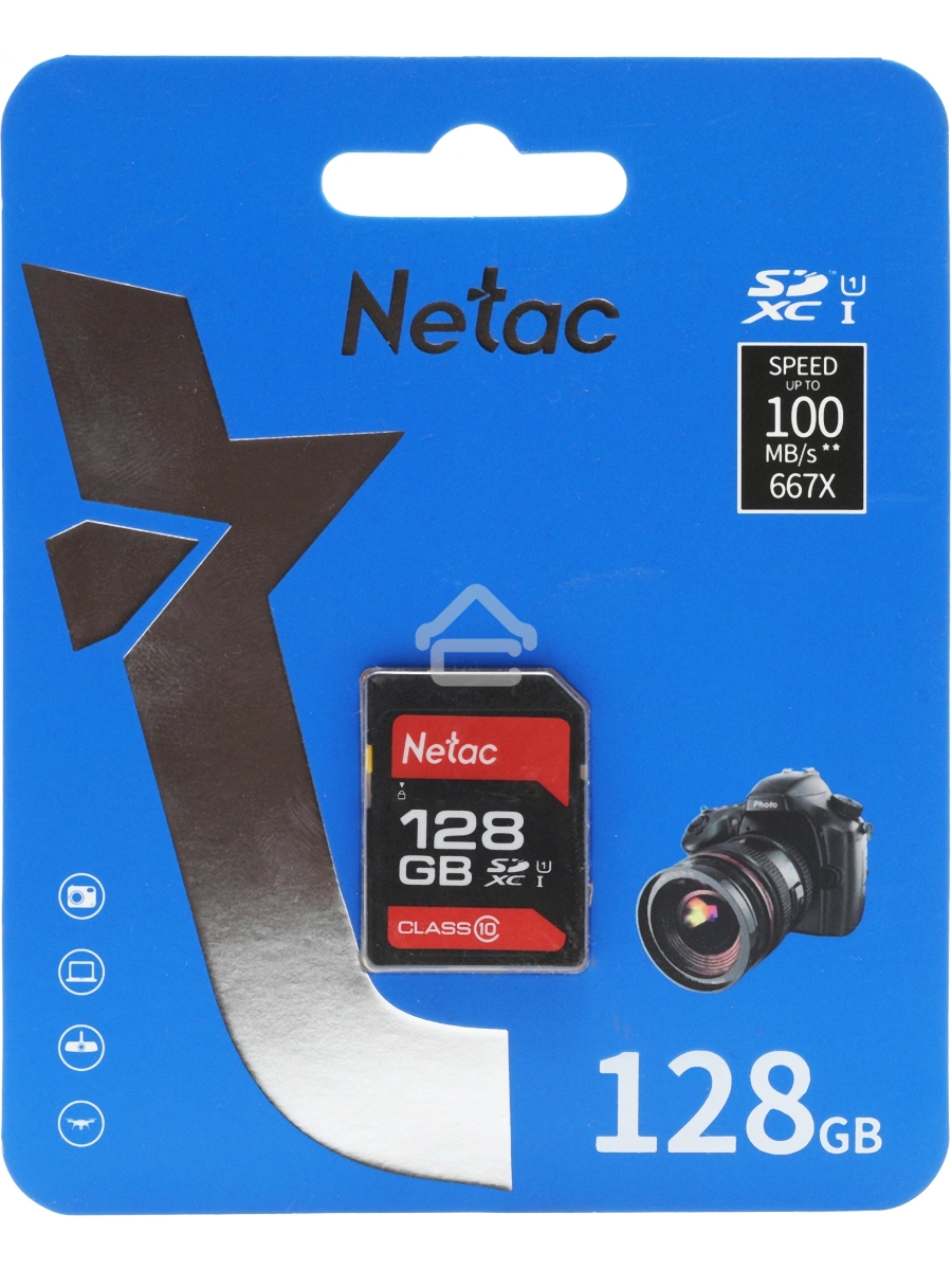 Флеш карта Netac P600 SDHC 128GB U1/C10 up to 80MB/s, retail pack