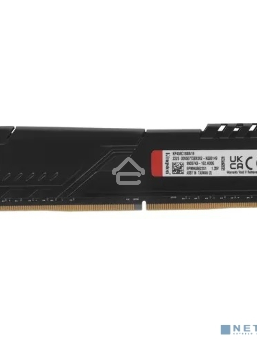 Оперативная память Kingston Fury Beast, DDR4, 16GB (1x16GB), 3600MHz, CL18, DIMM, с радиатором, черный