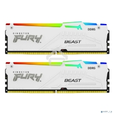 Оперативная память Kingston Fury Beast, DDR5, 32Gb (2x16Gb), 5600MHz, CL40, DIMM, с радиаторами, RGB, белый